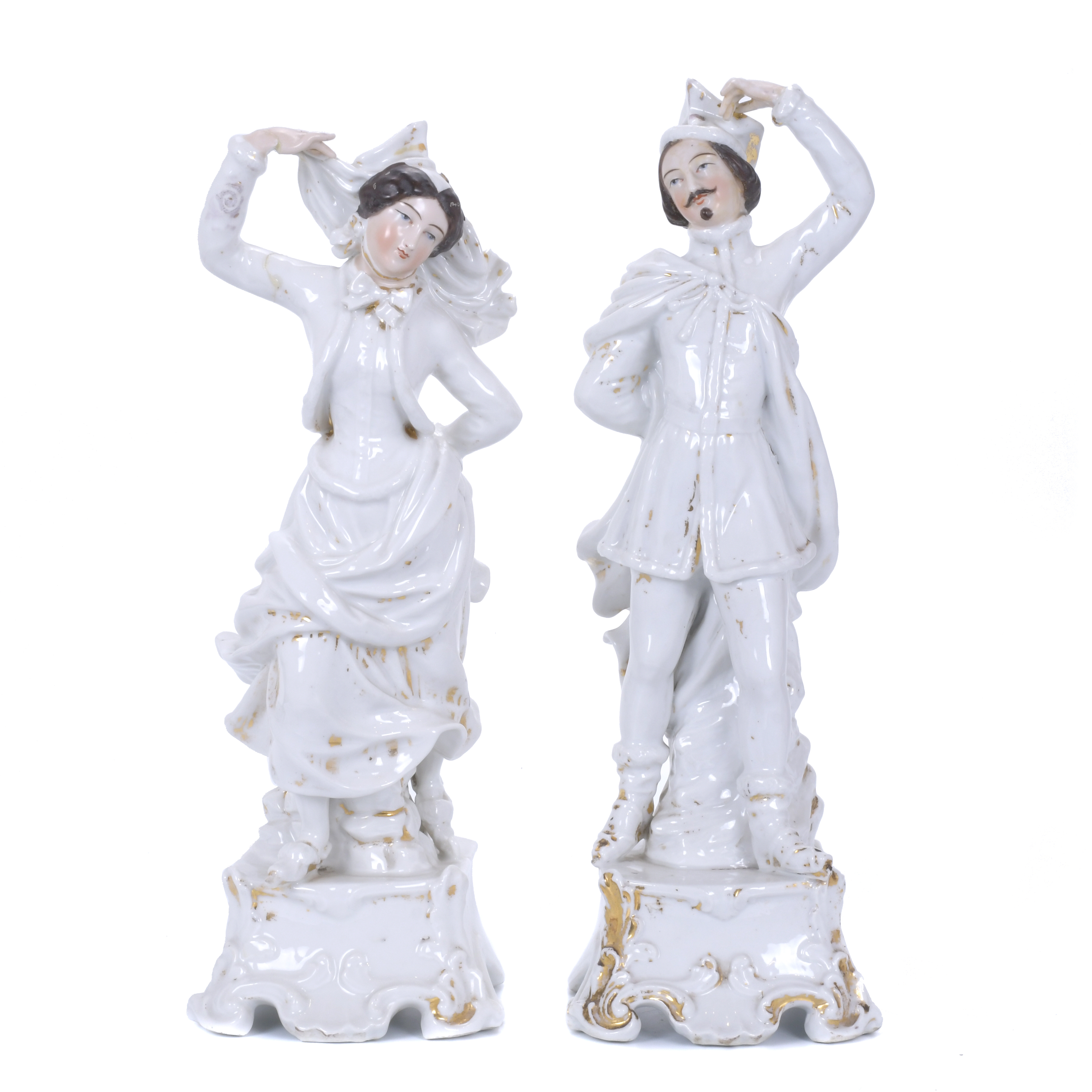 PAIR OF ELIZABETHAN PORCELAIN VASES.