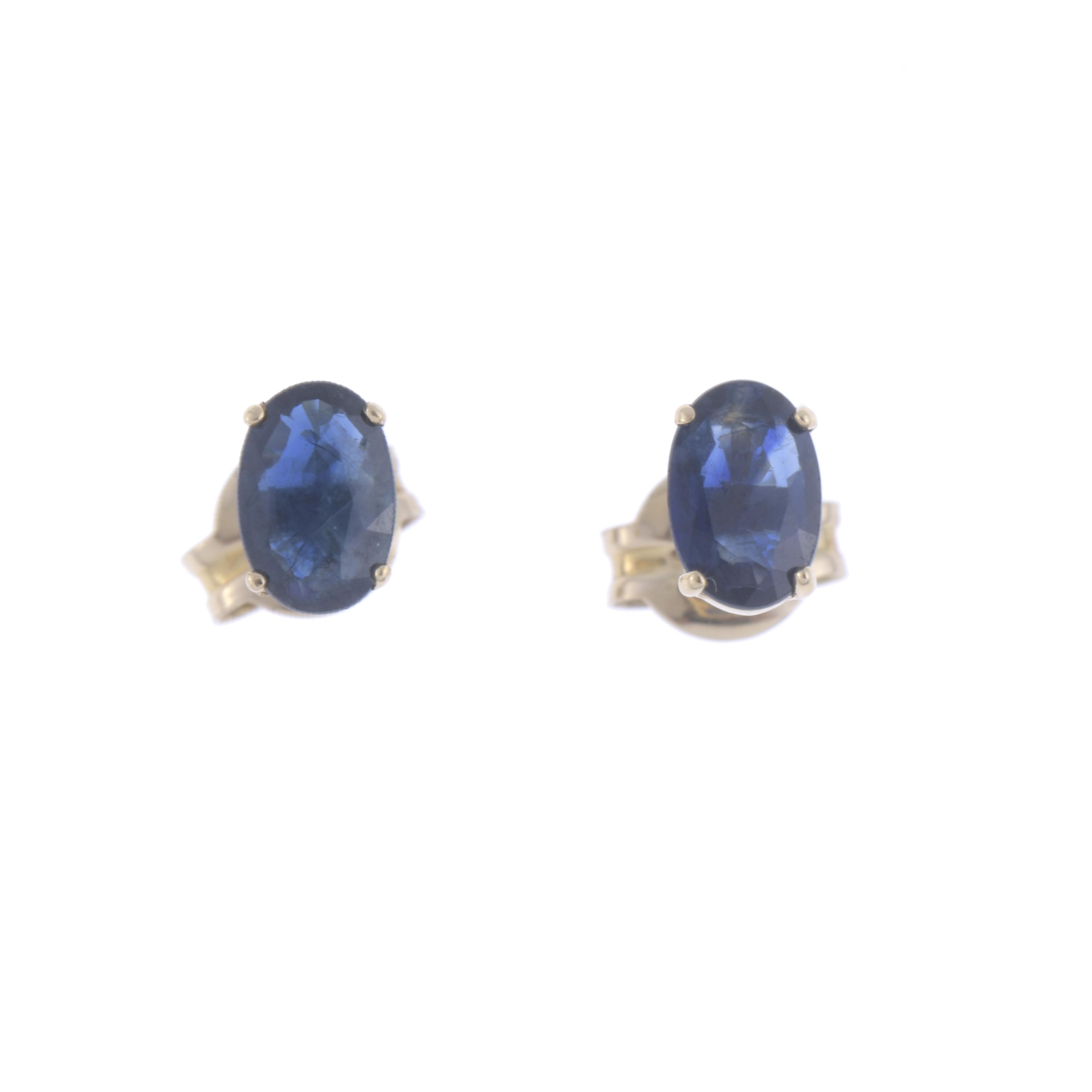 SAPPHIRES BUTTON EARRINGS.