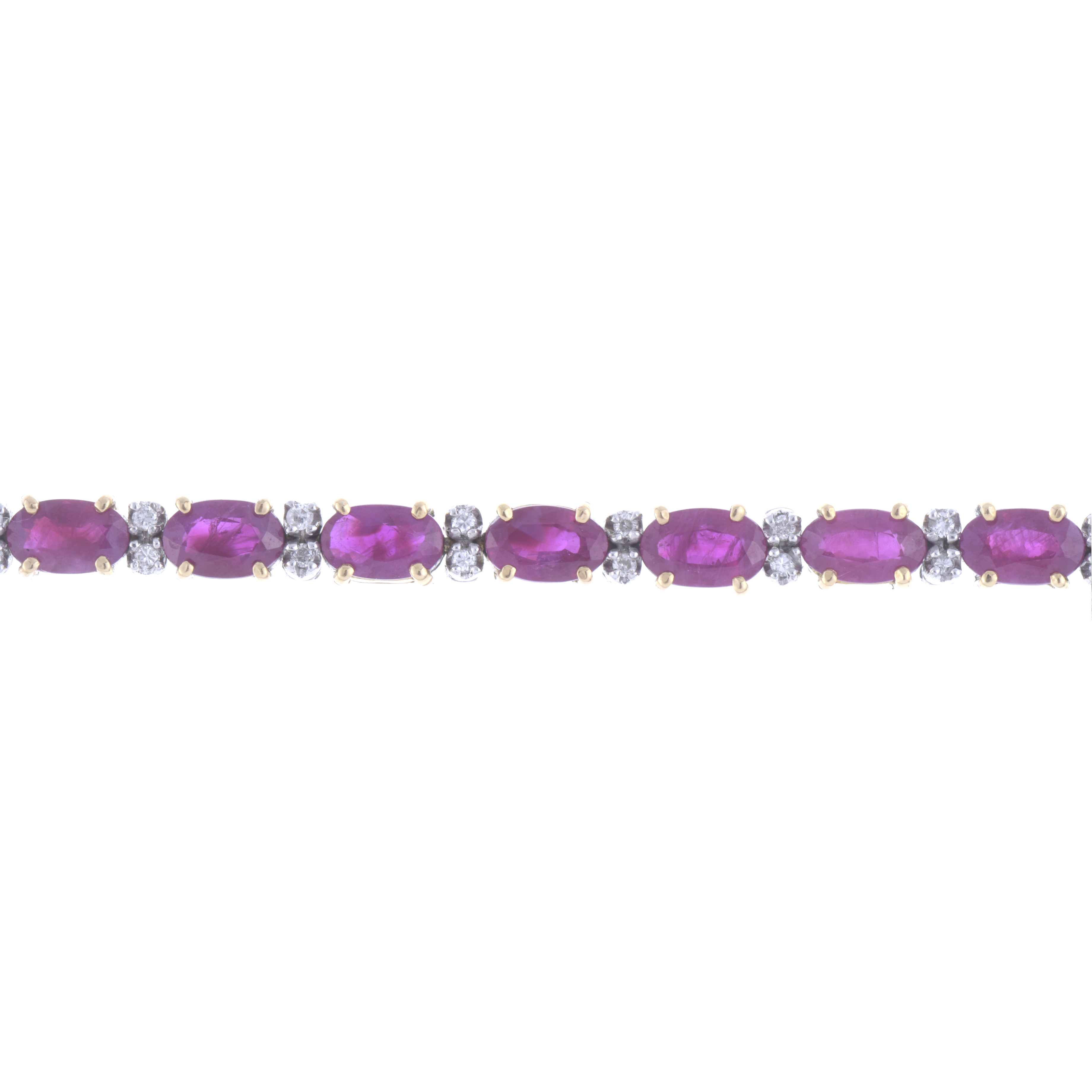 RIVIÈRE BRACELET WITH RUBIES AND DIAMONDS.