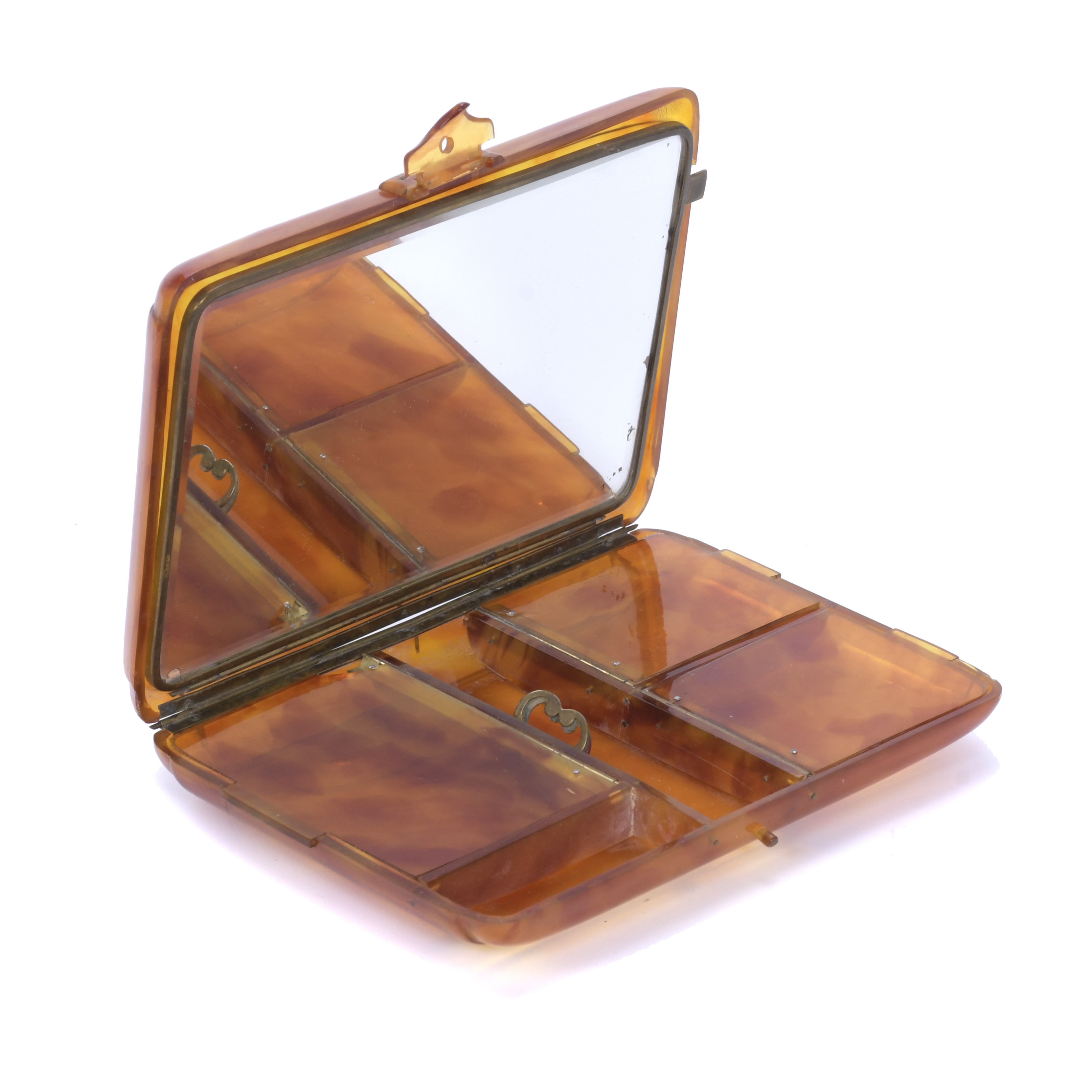 VANITY CASE IN TORTOISESHELL SIMILE, 1940&#39;S.