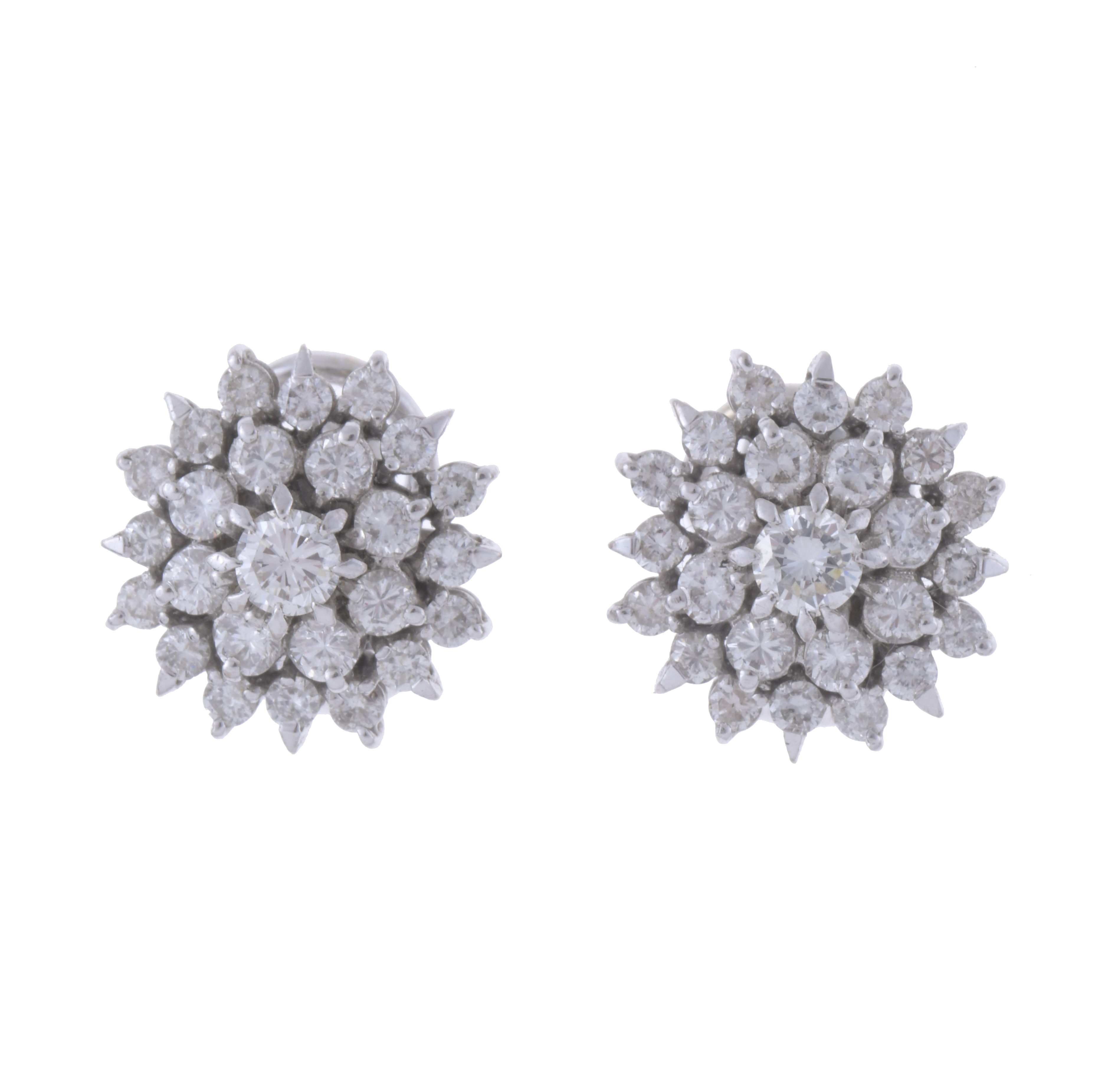 DIAMONDS ROSETTE EARRINGS.