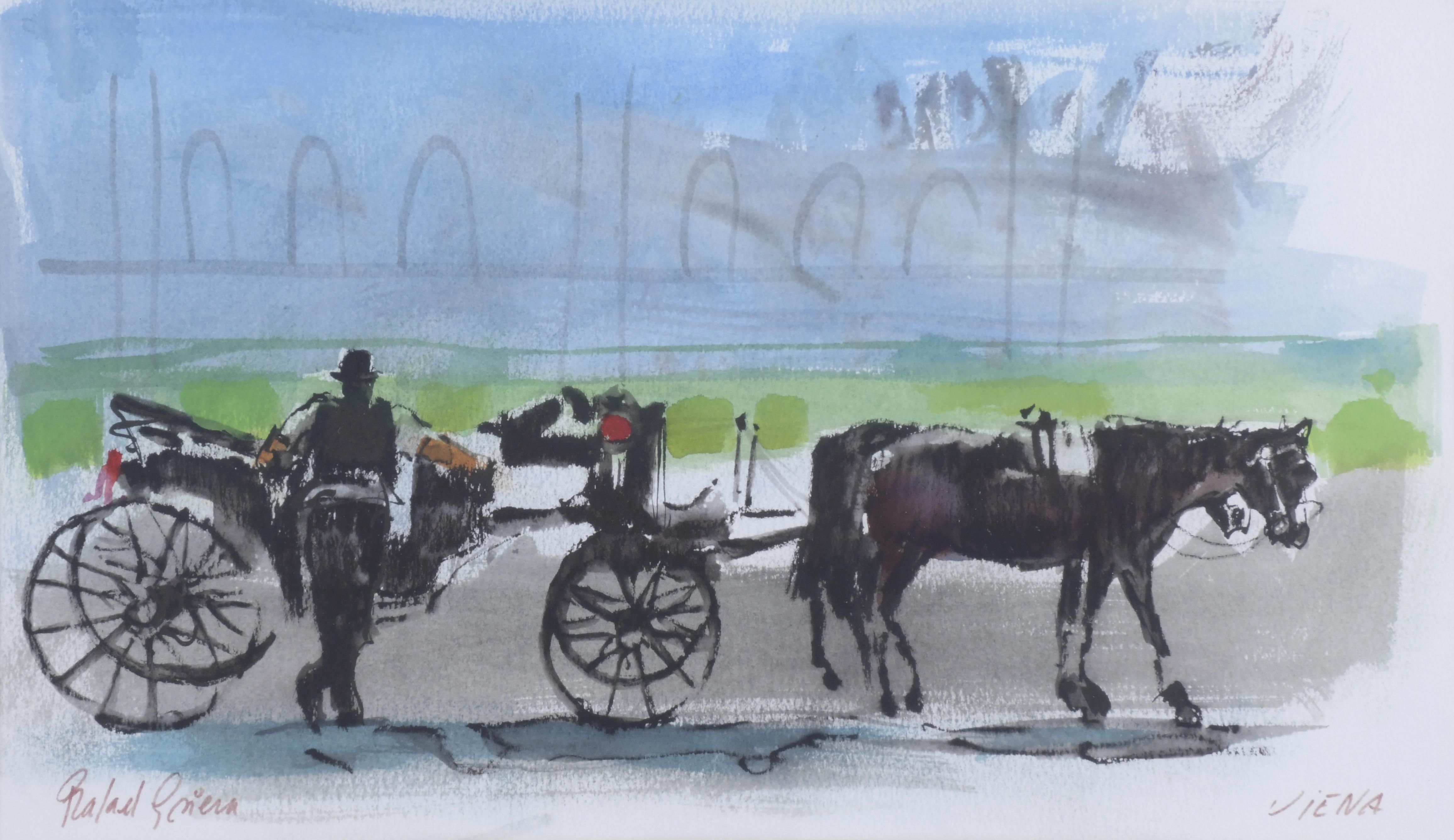 RAFAEL GRIERA (1934-2018).  "HORSE CART", Vienna.