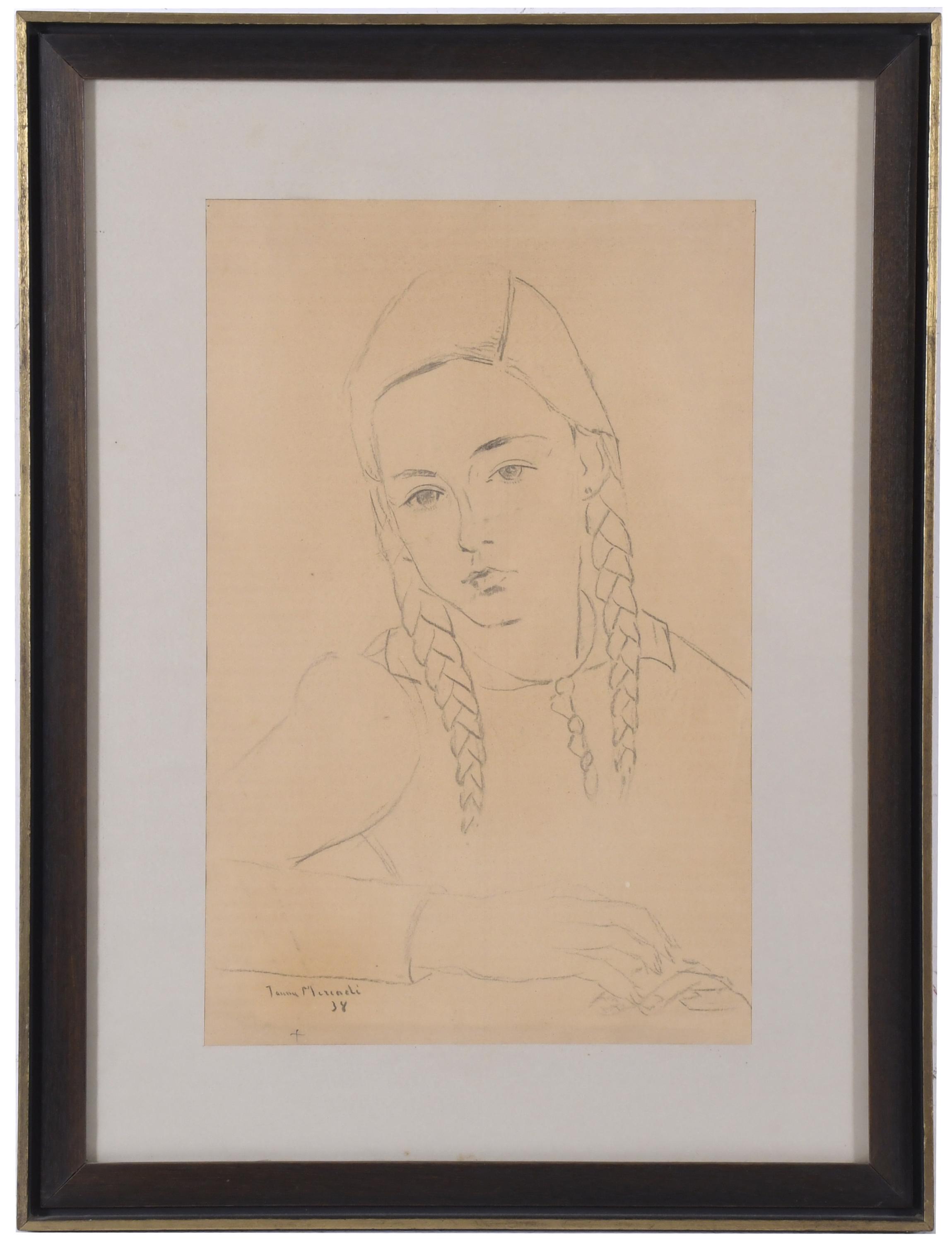 JAUME MERCADÉ I QUERALT (1887-1967). "GIRL WITH PLAITS", 19