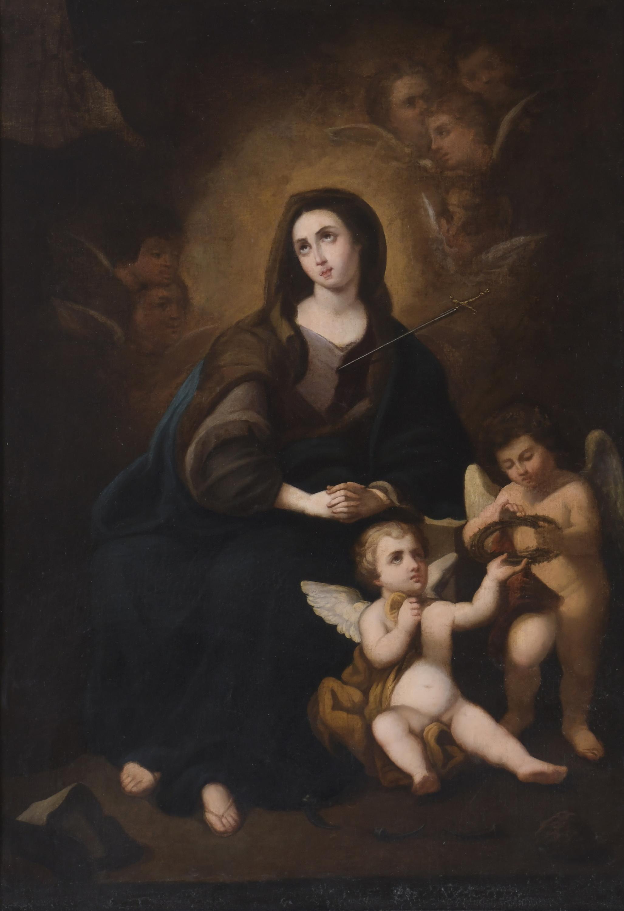 18TH CENTURY, SPANISH SCHOOL. "OUR LADY OF SORROWS".