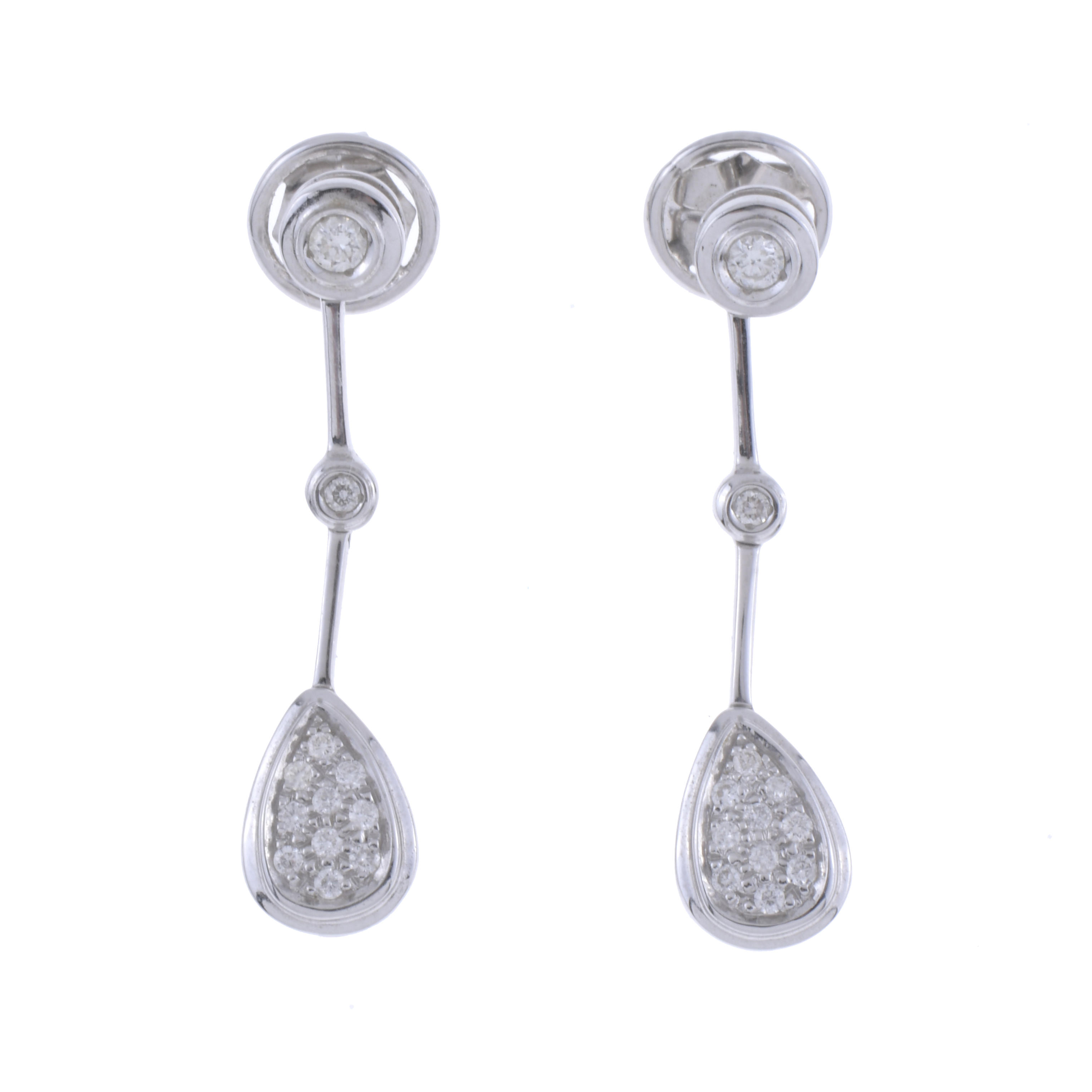 LONG EARRINGS WITH DIAMONDS TEARDROP