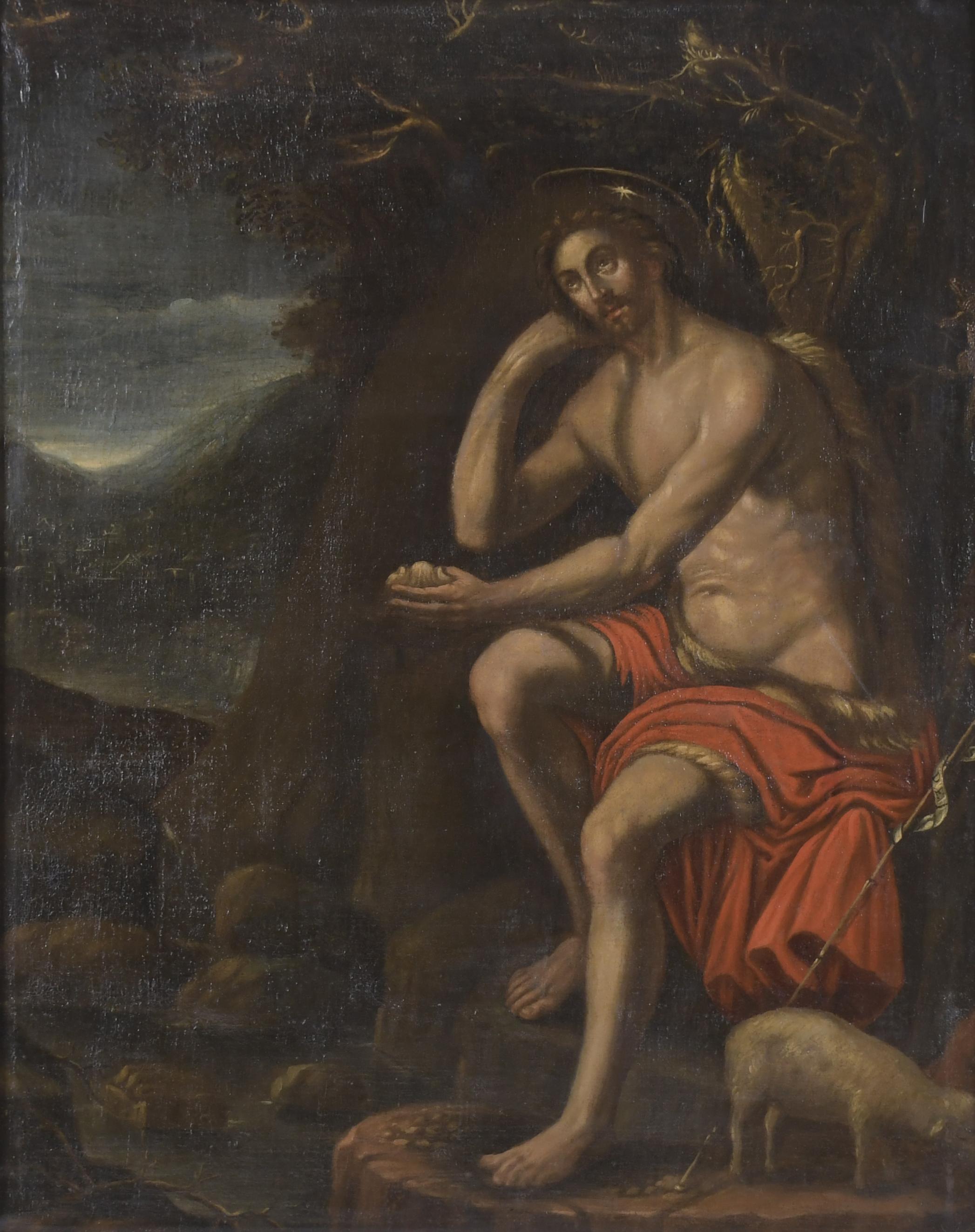 17TH CENTURY SPANISH SCHOOL.  "SAINT JOHN THE BAPTIST".