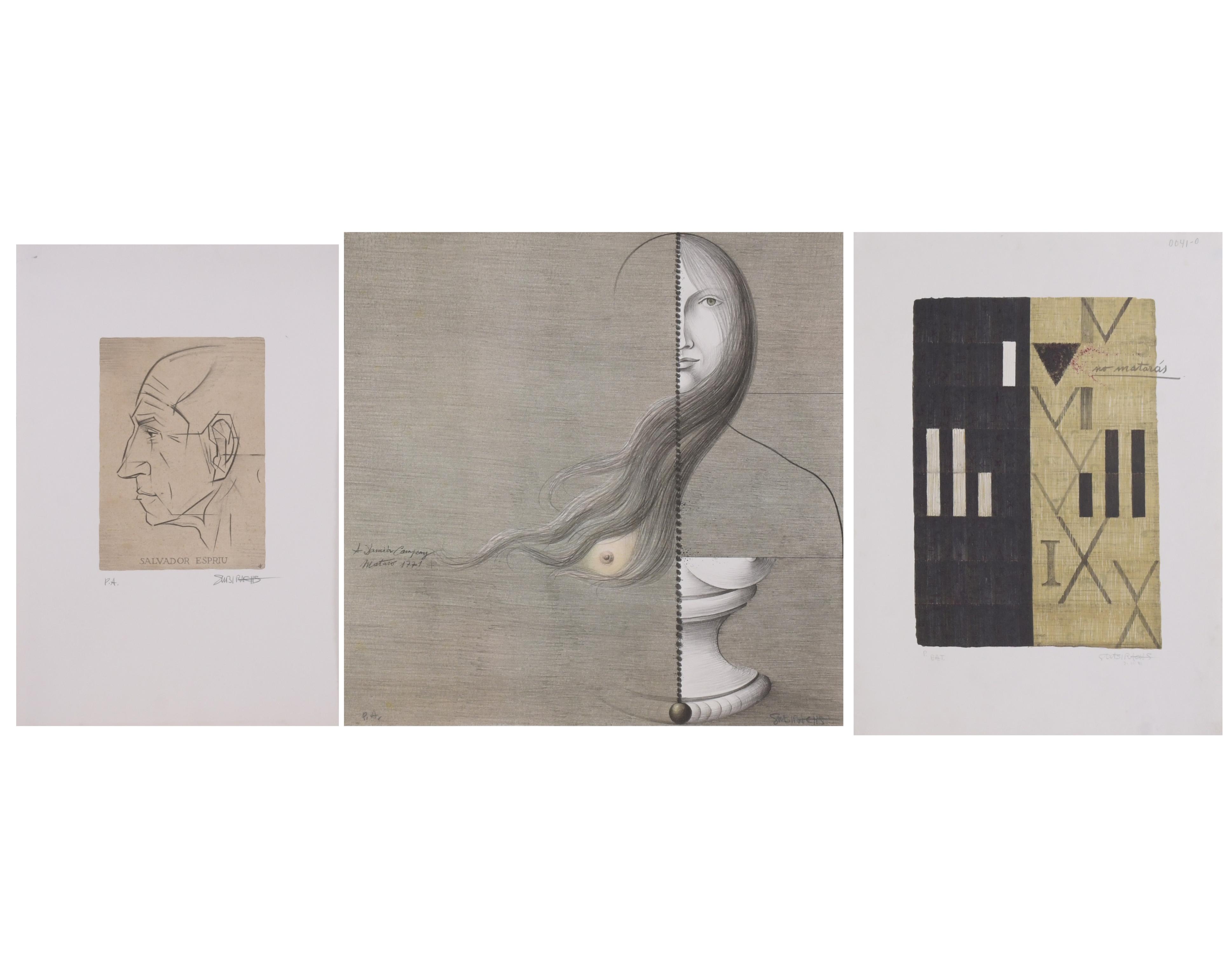 JOSEP MARIA SUBIRACHS (1927-2014). Set of 3 lithographs.