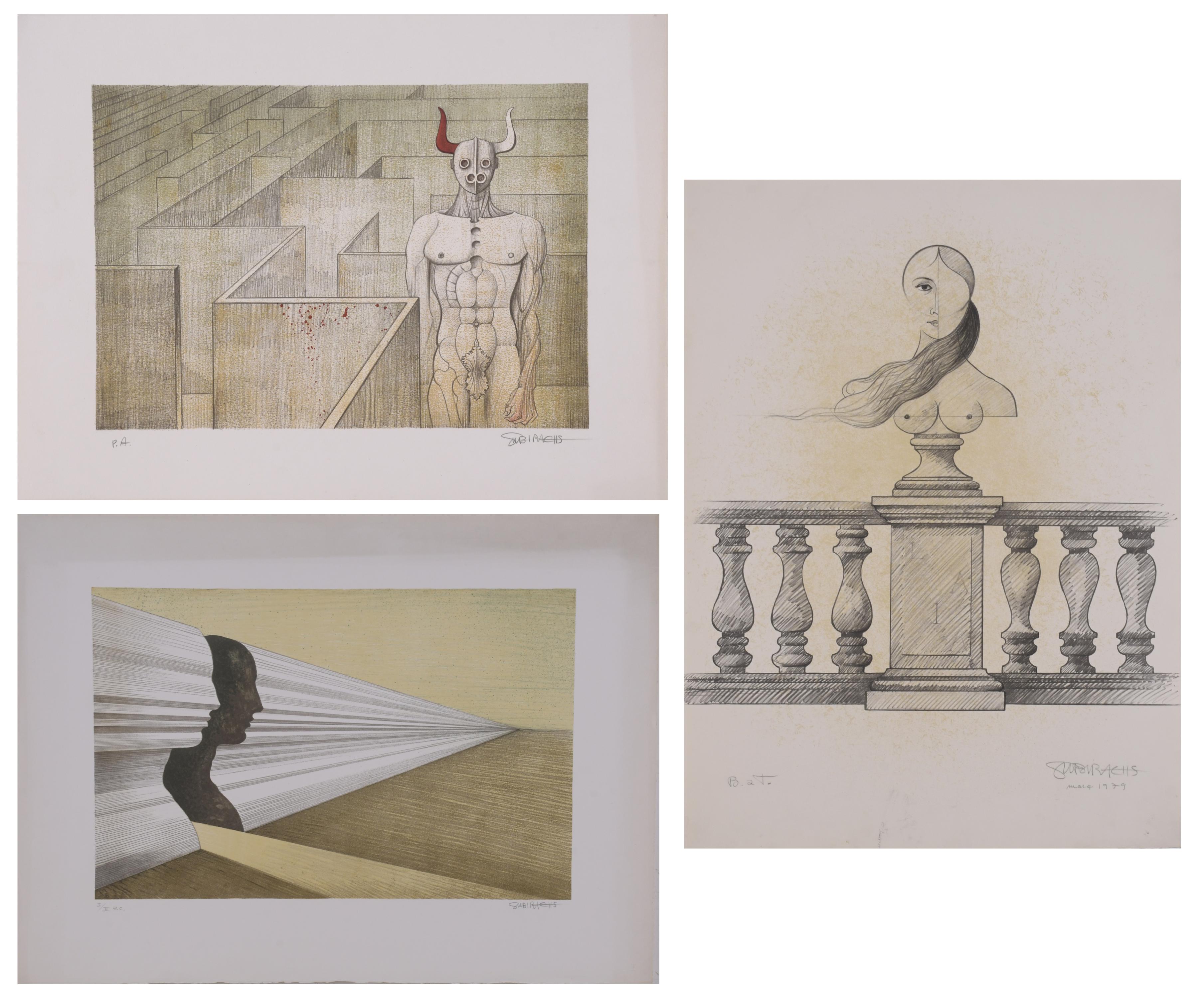 JOSEP MARIA SUBIRACHS (1927-2014). Set of 3 lithographs.