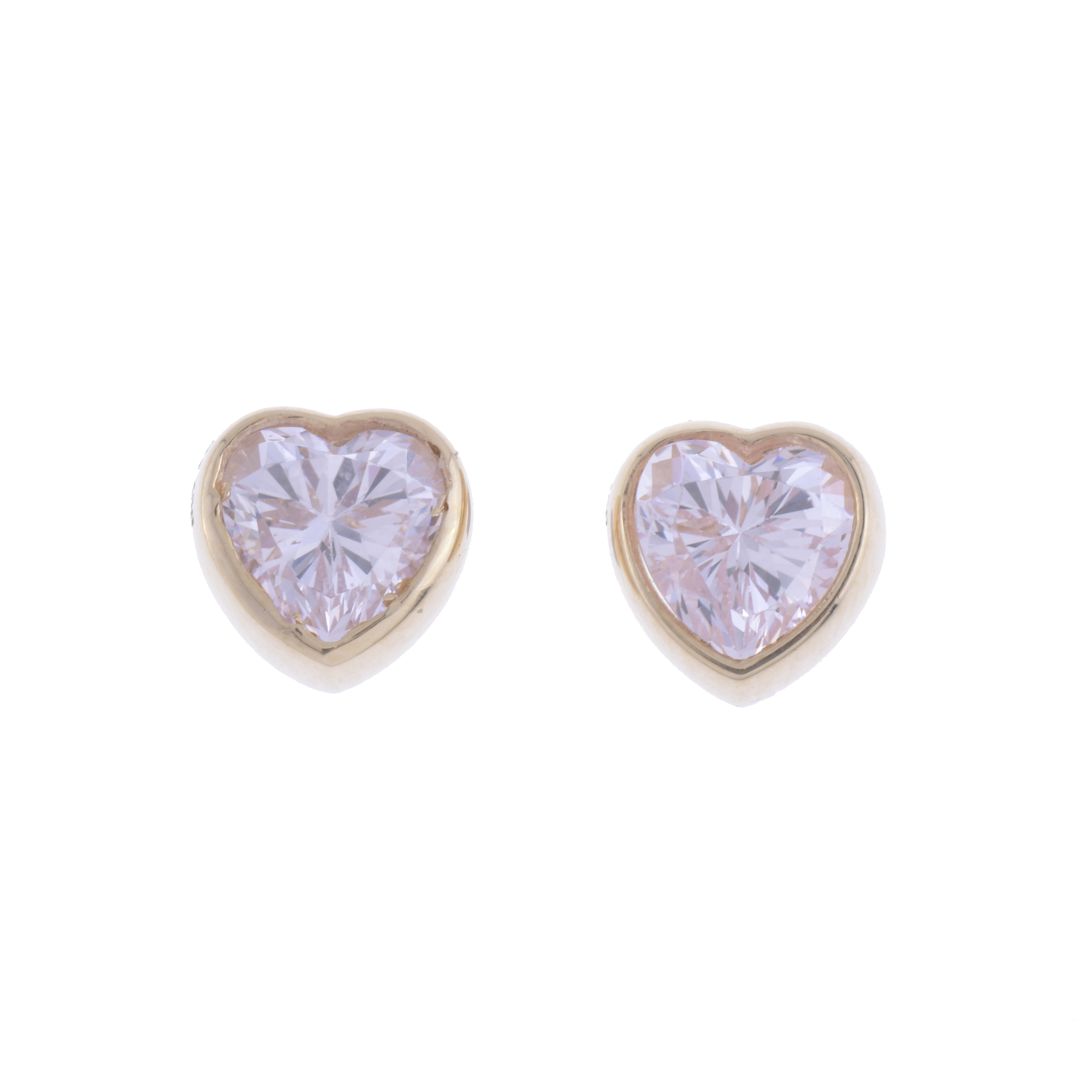 PENDIENTES EN FORMA DE CORAZÓN CON CIRCONITA ROSA