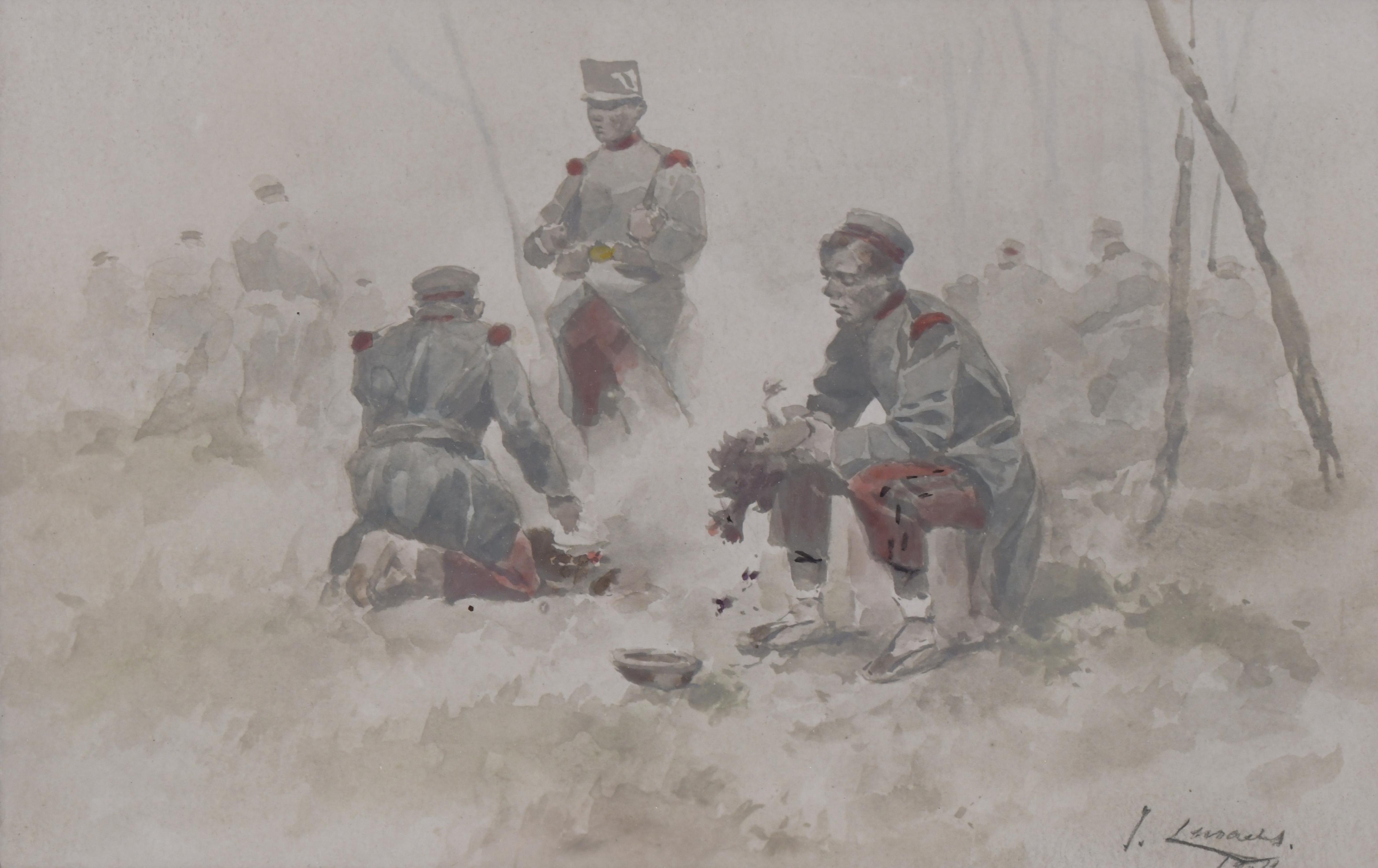 JOSEP CUSACHS I CUSACHS (1851-1908). "SOLDIERS RESTING", 19