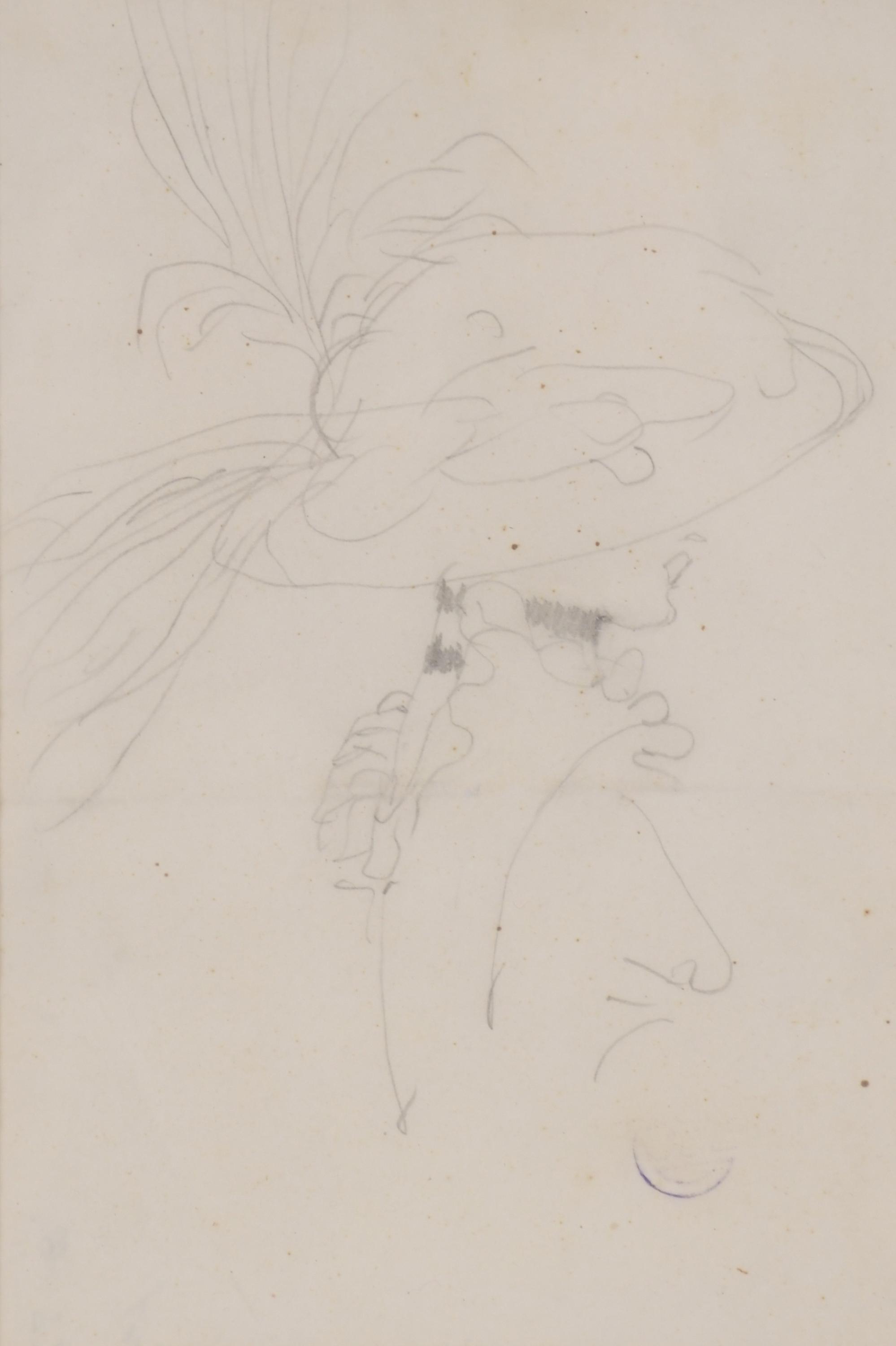 XAVIER GOSÉ (1876-1915). SKETCH FOR A WOMAN IN PROFILE.