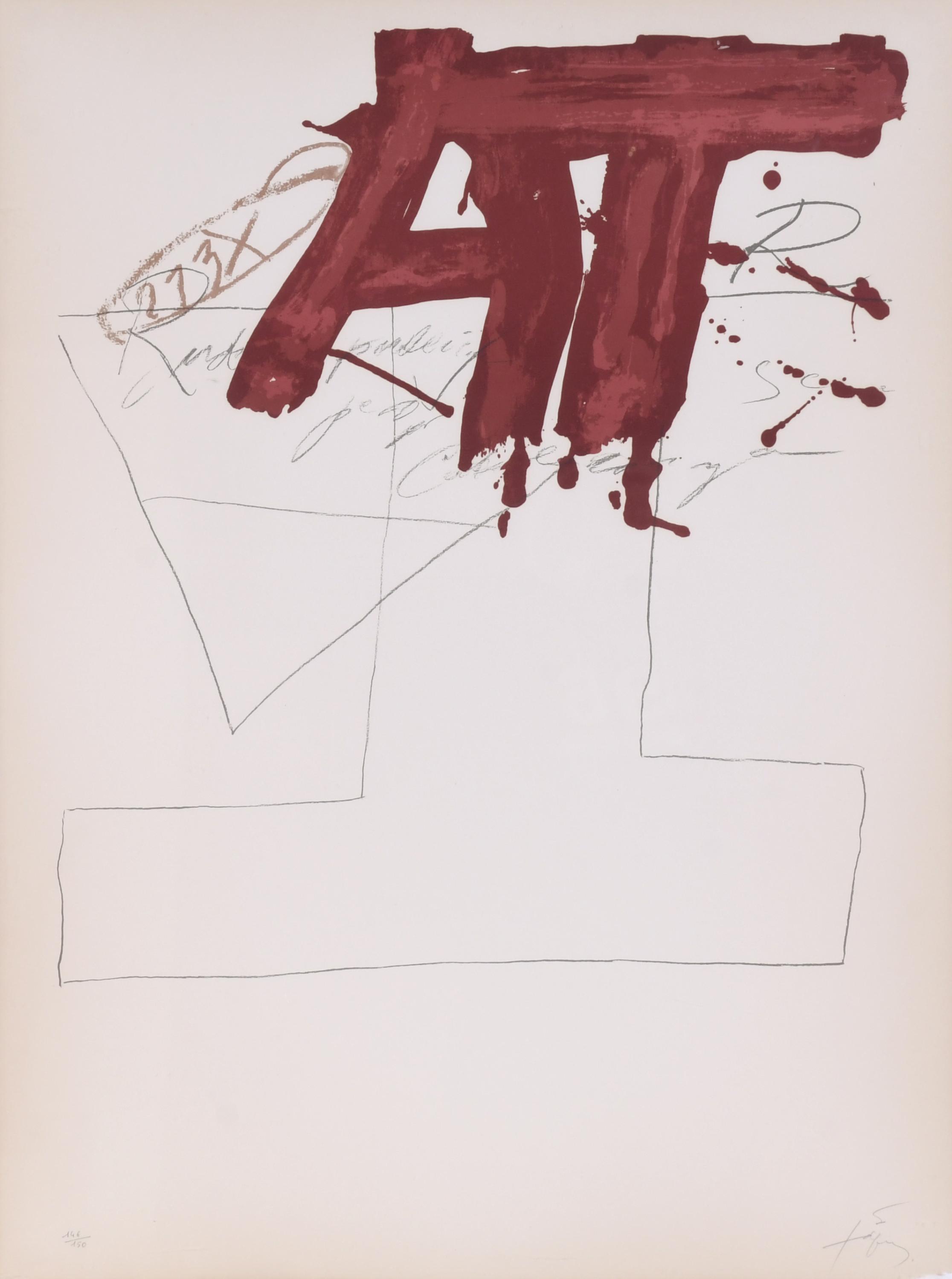 ANTONI TÀPIES (1923-2012). "LITHOGRAFIE MEHRFARBIG", 1976.