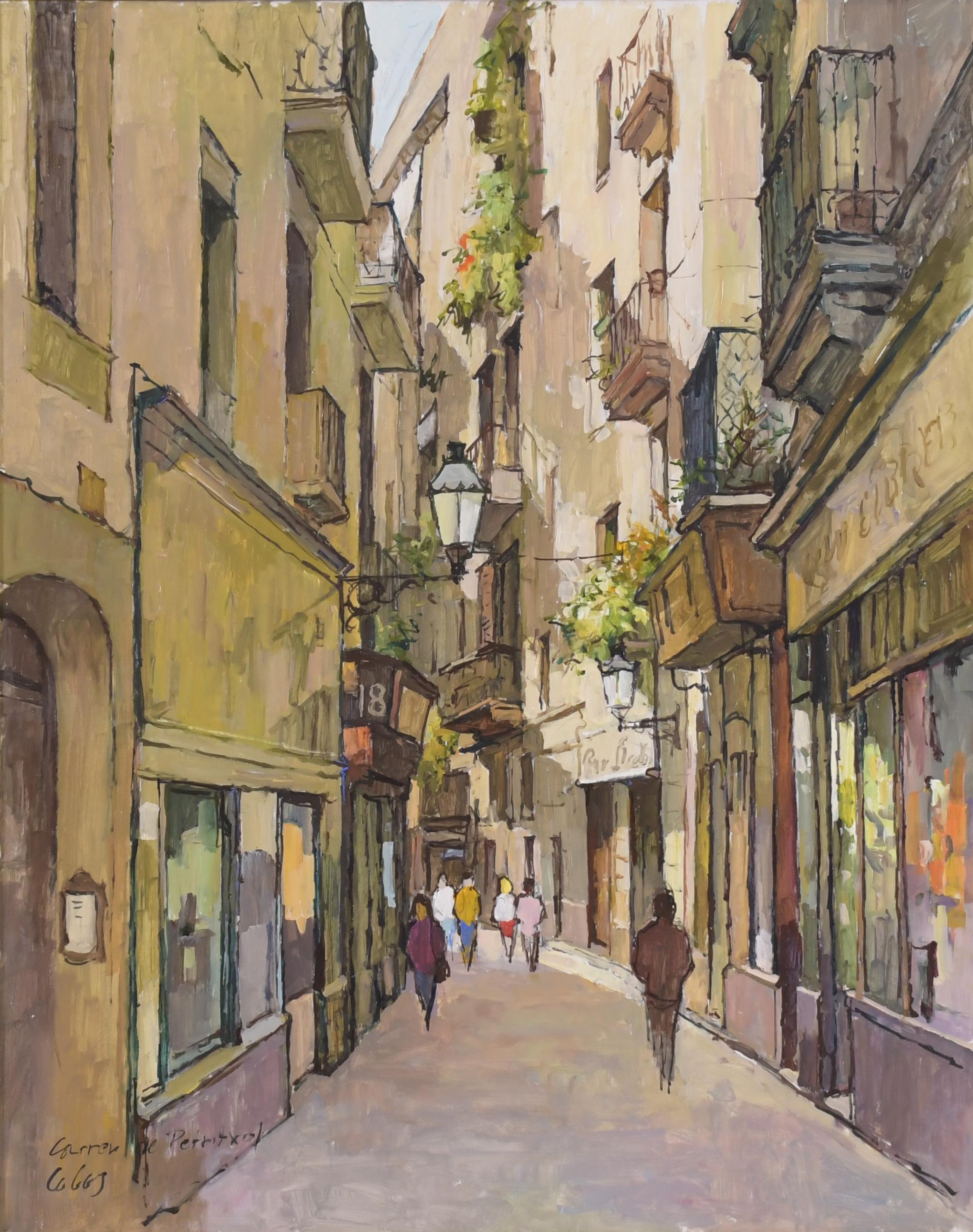 JOSÉ LUIS DE LOS COBOS SANJURJO (1934).  "CALLE PETRITXOL".