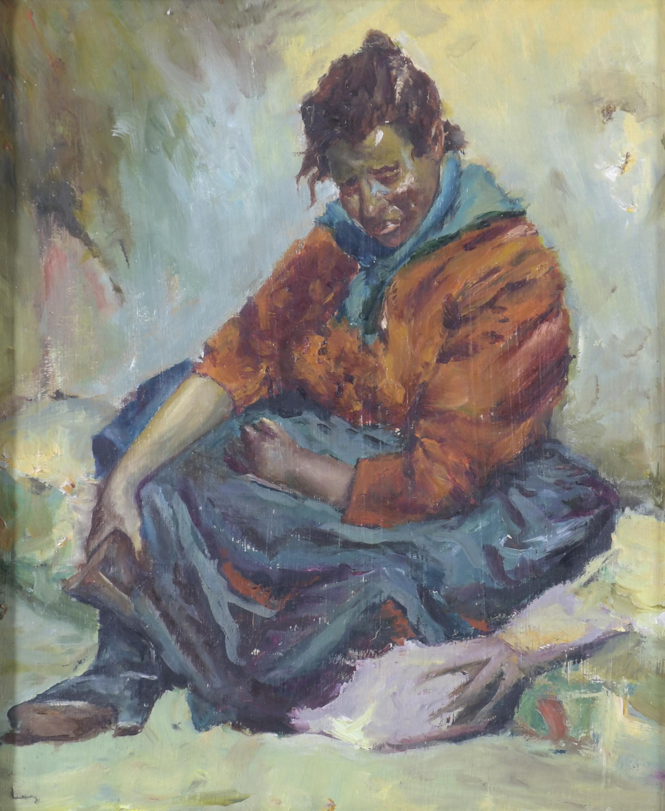 20TH CENTURY SPANISH SCHOOL. "DESOLATE WOMAN".