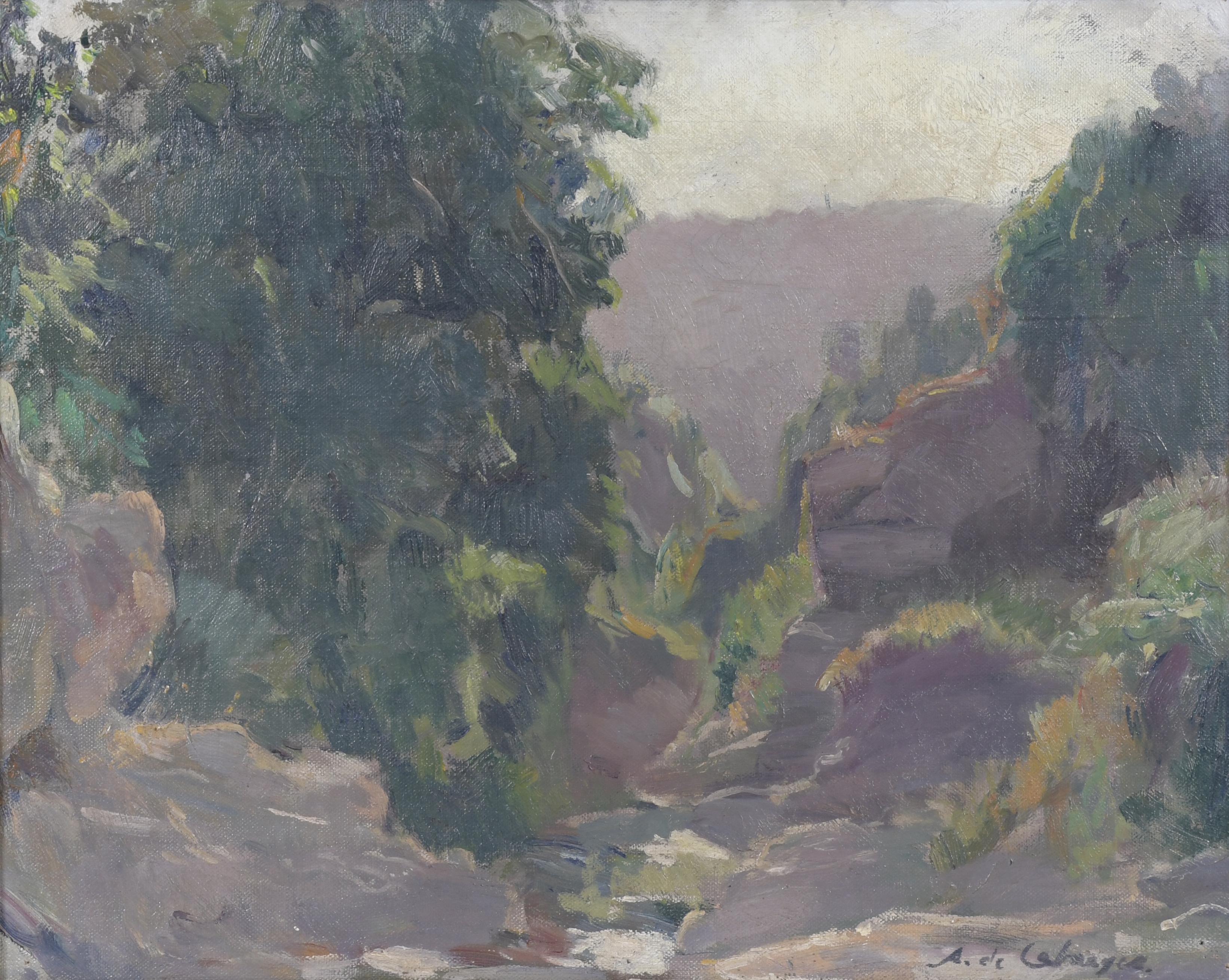 ALEXANDRE DE CABANYES MARQUES (1877-1972). "Paisaje".