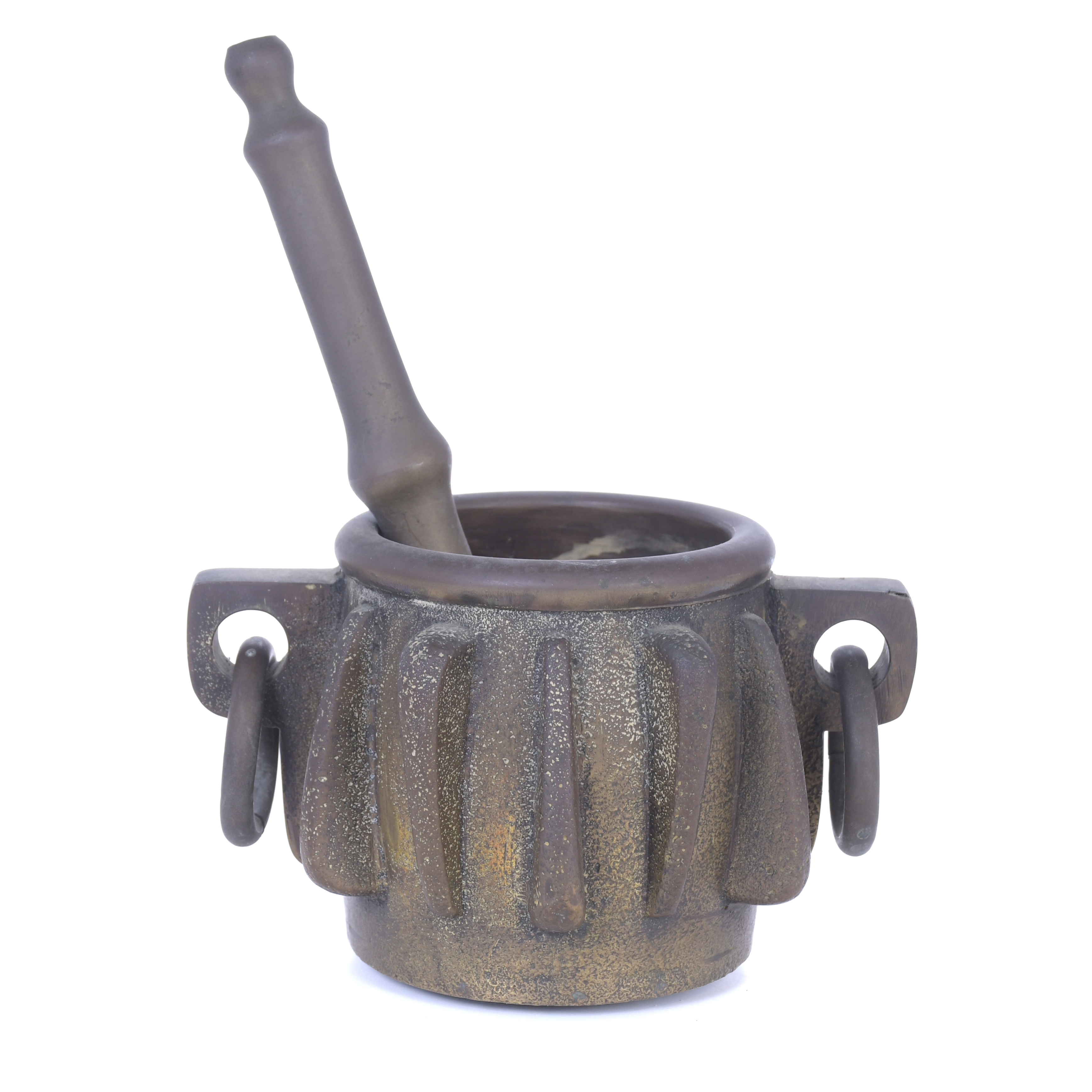 GOTHIC-STYLE MORTAR AND PESTLE, 20TH CENTURY.