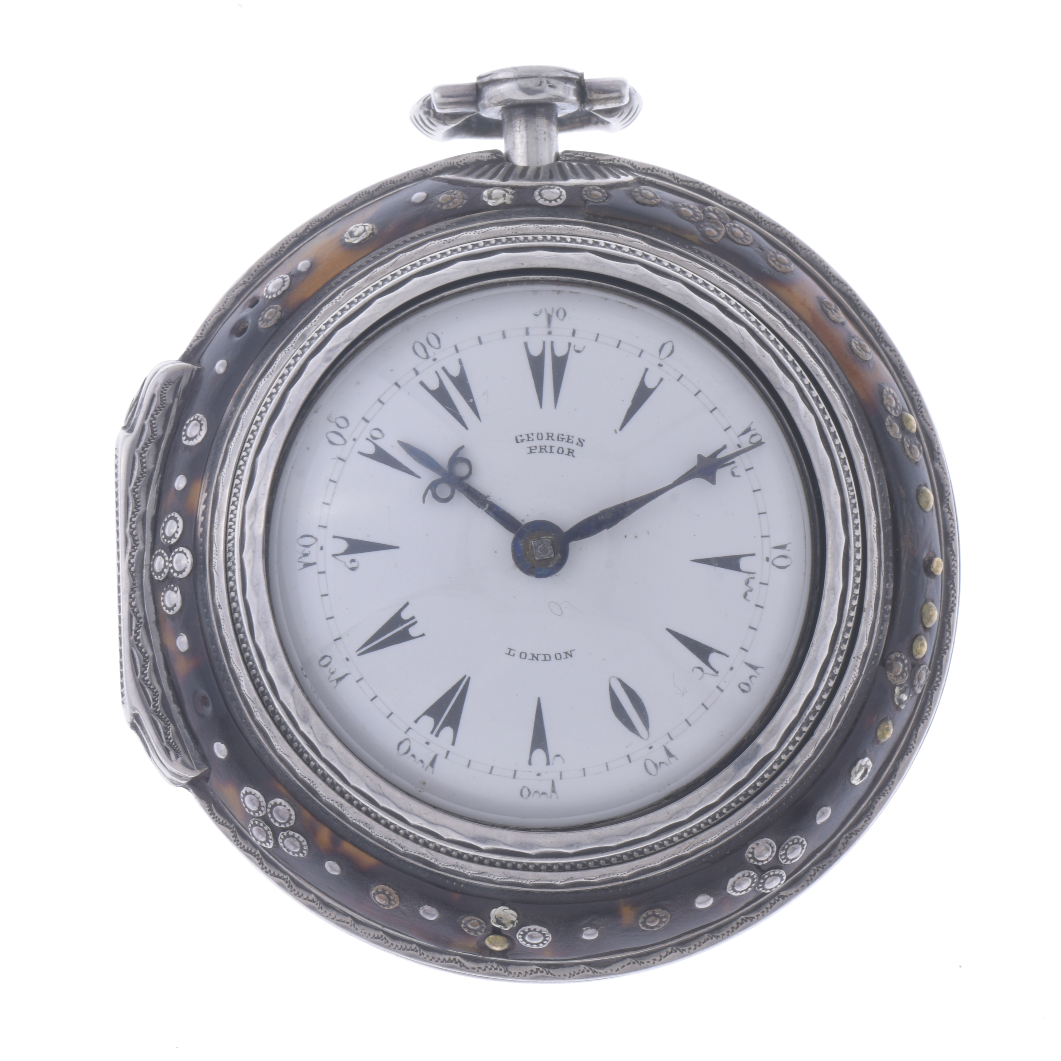 GEROGES PRIOR, SILVER POCKET WATCH.