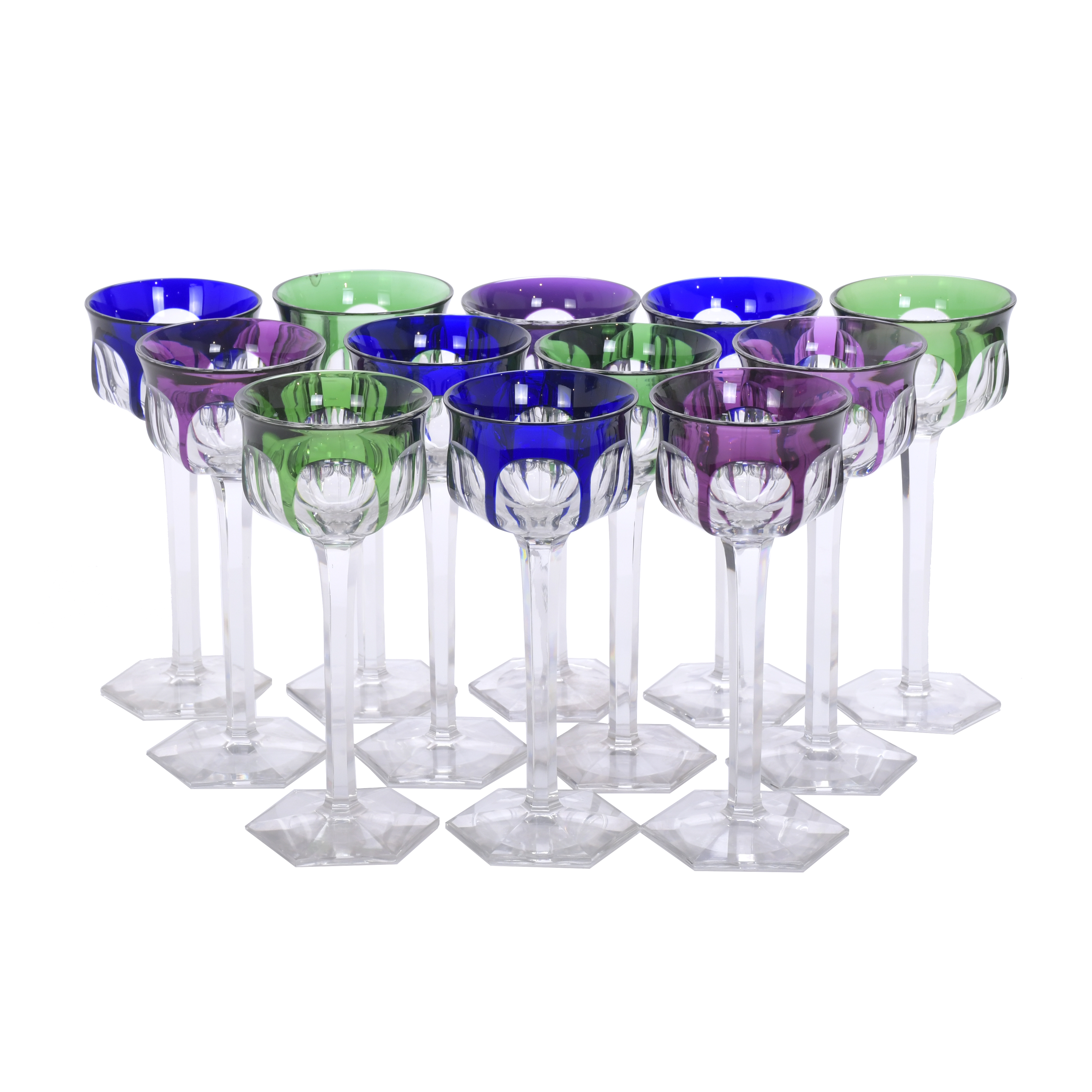 SET OF TWELVE WINE GLASSES, 20TH CENTURY.