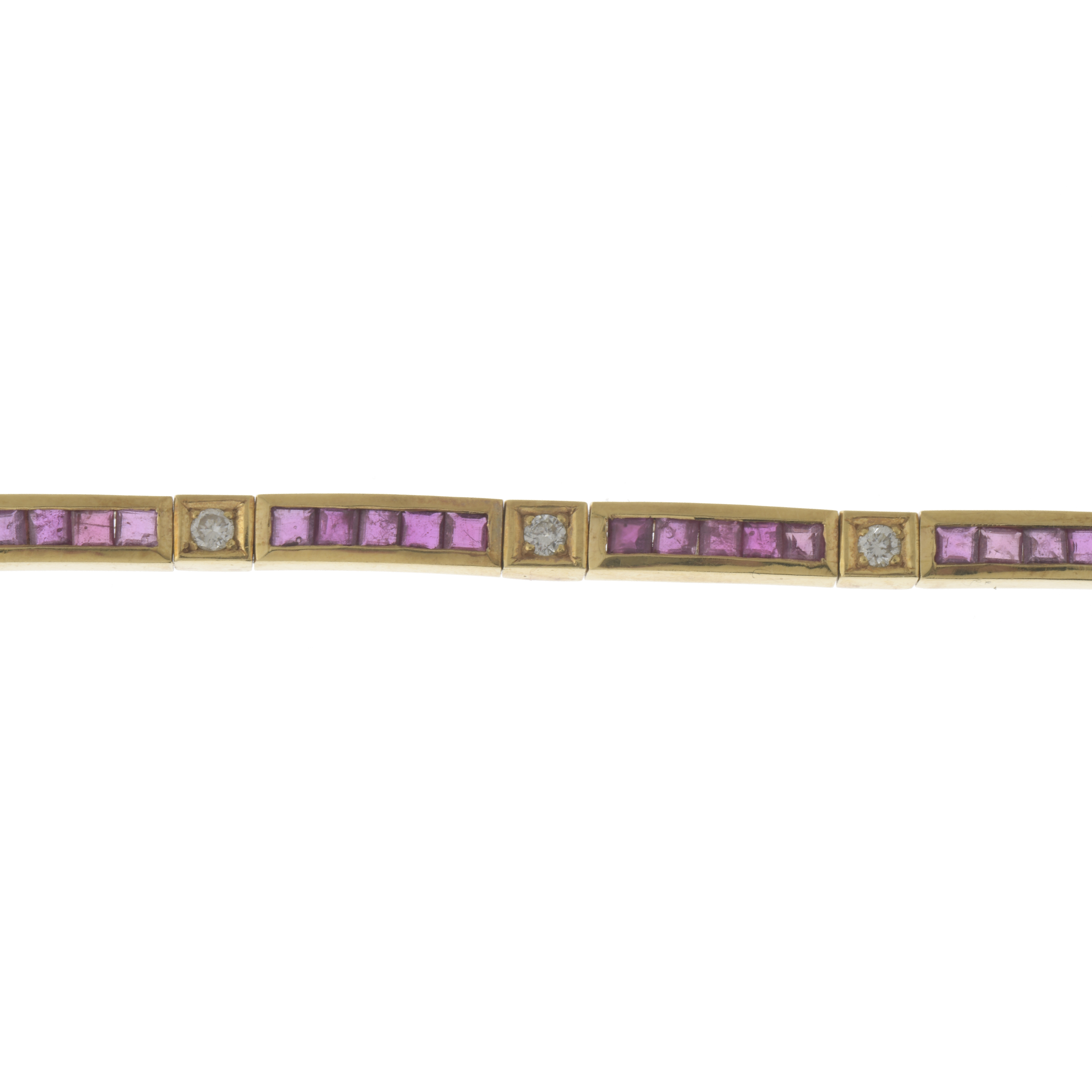 SEMI-ARTICULATED BRACELET IN GOLD WITH RUBIES AND DIAMONDS