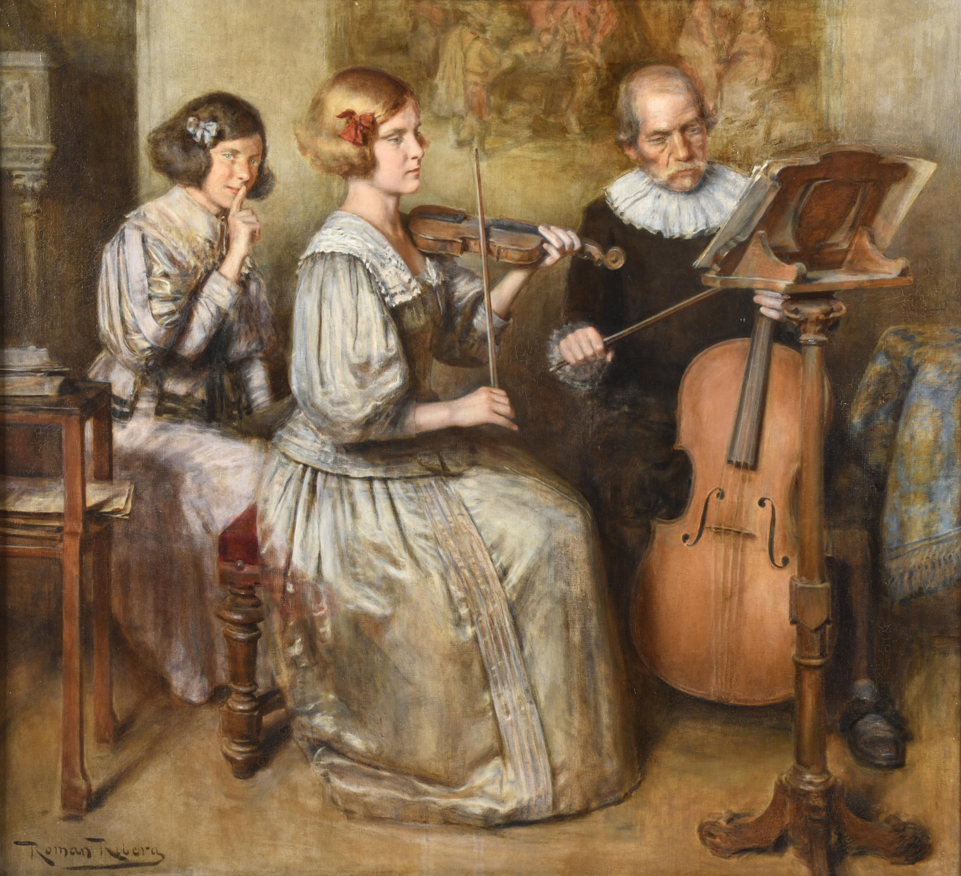 ROMÁN RIBERA CIRERA (1848-1935). "Music lesson".