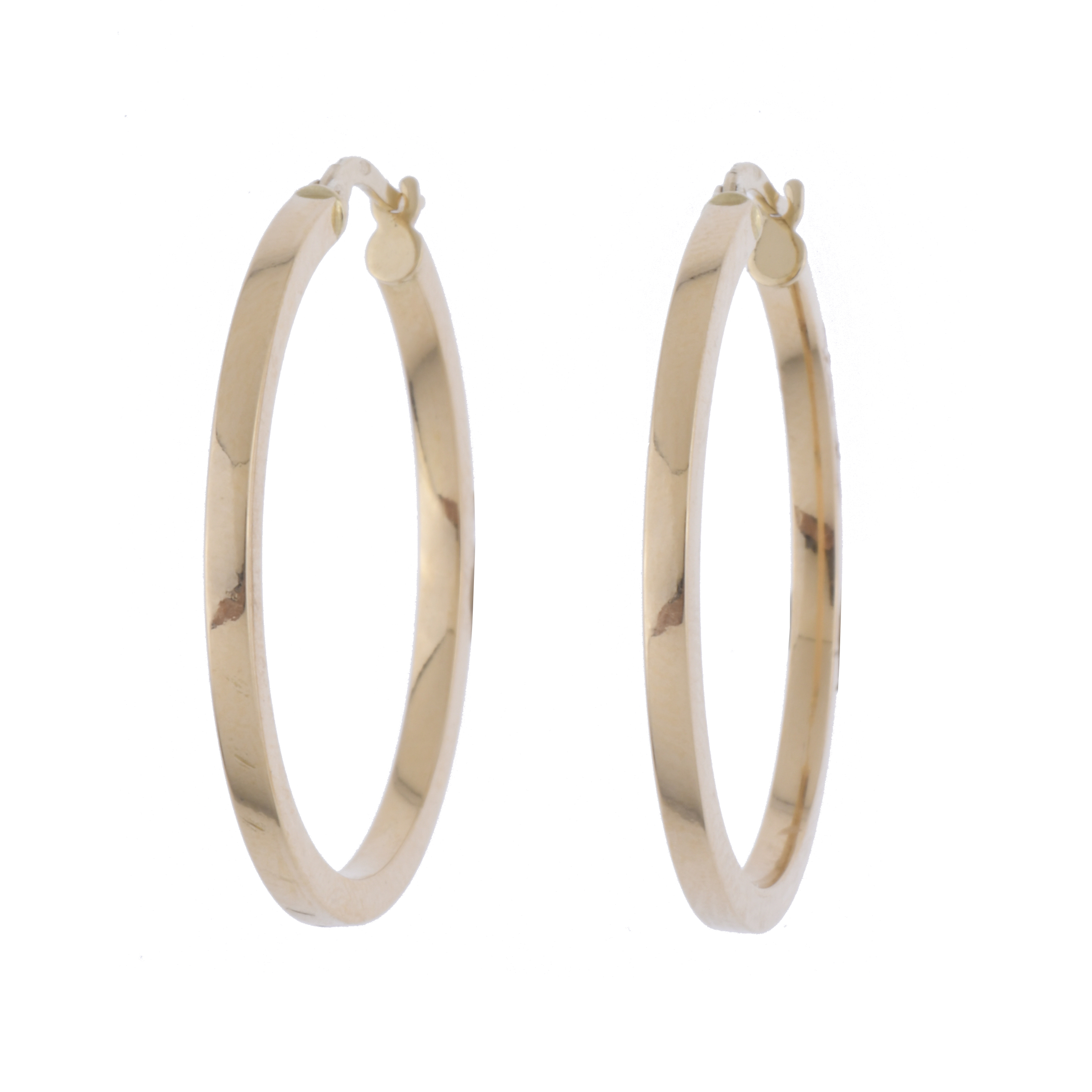 Gold hoop earrings.