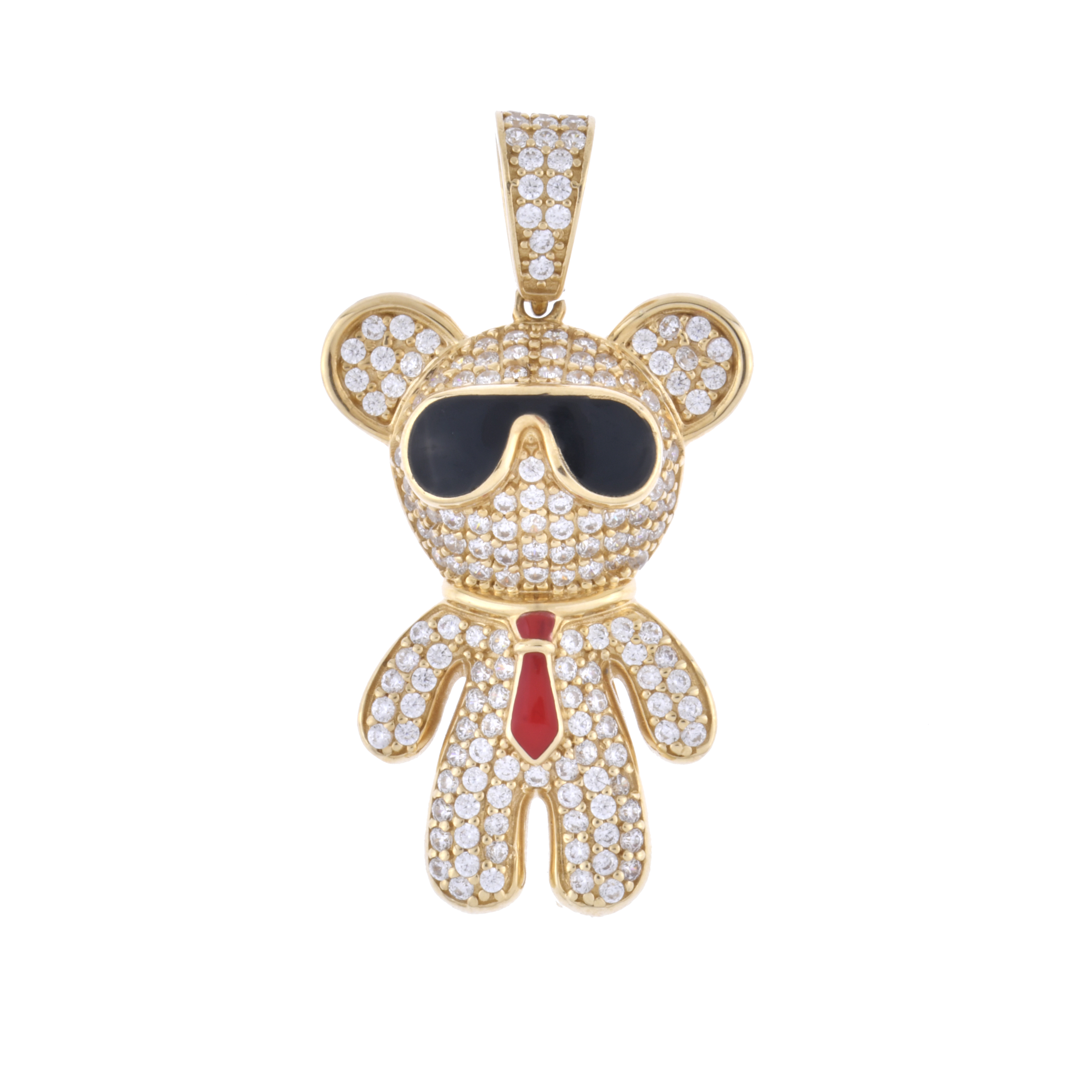 After MOSCHINO models. Pendant with a teddy bear.