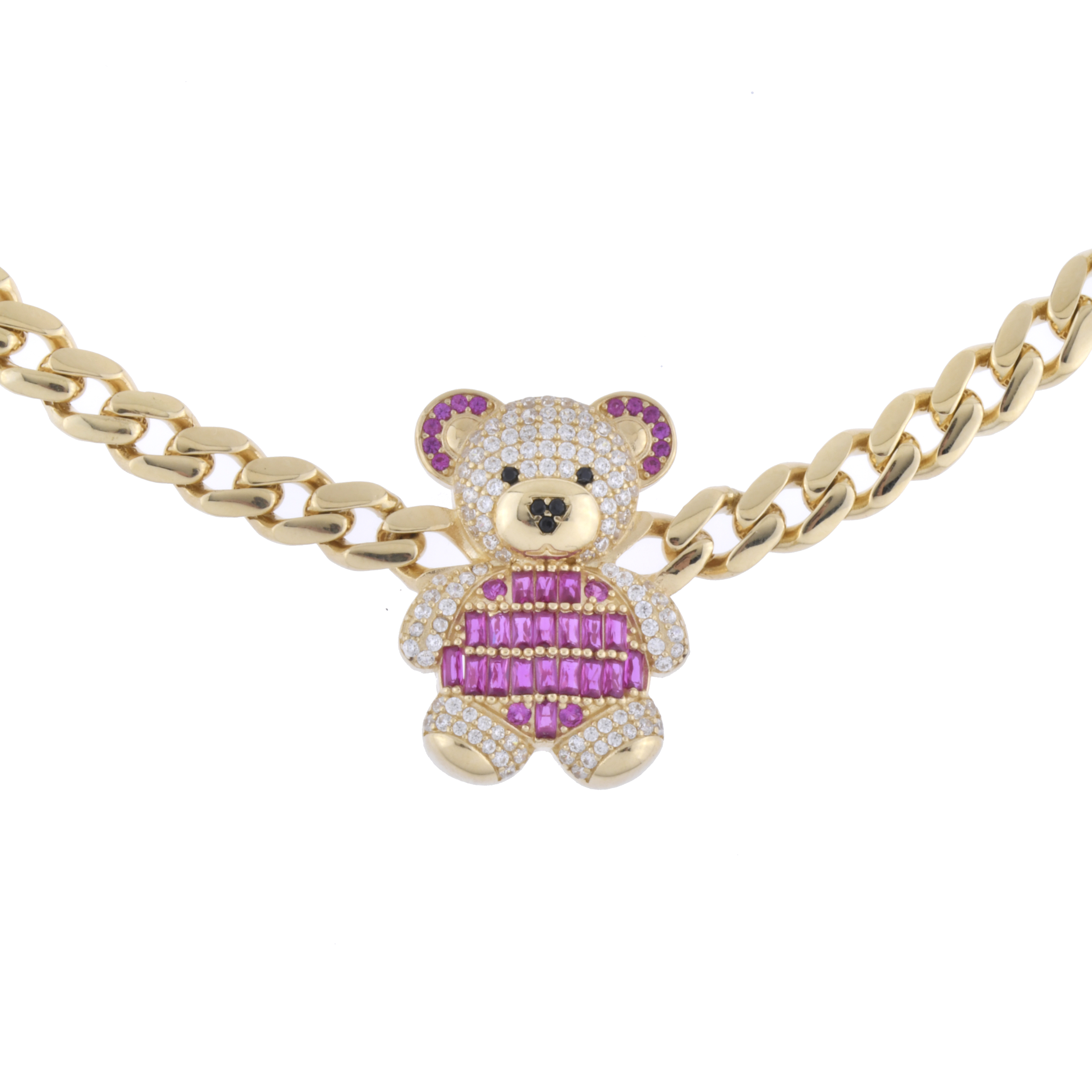 After MOSCHINO models. Necklace with bear pendant.