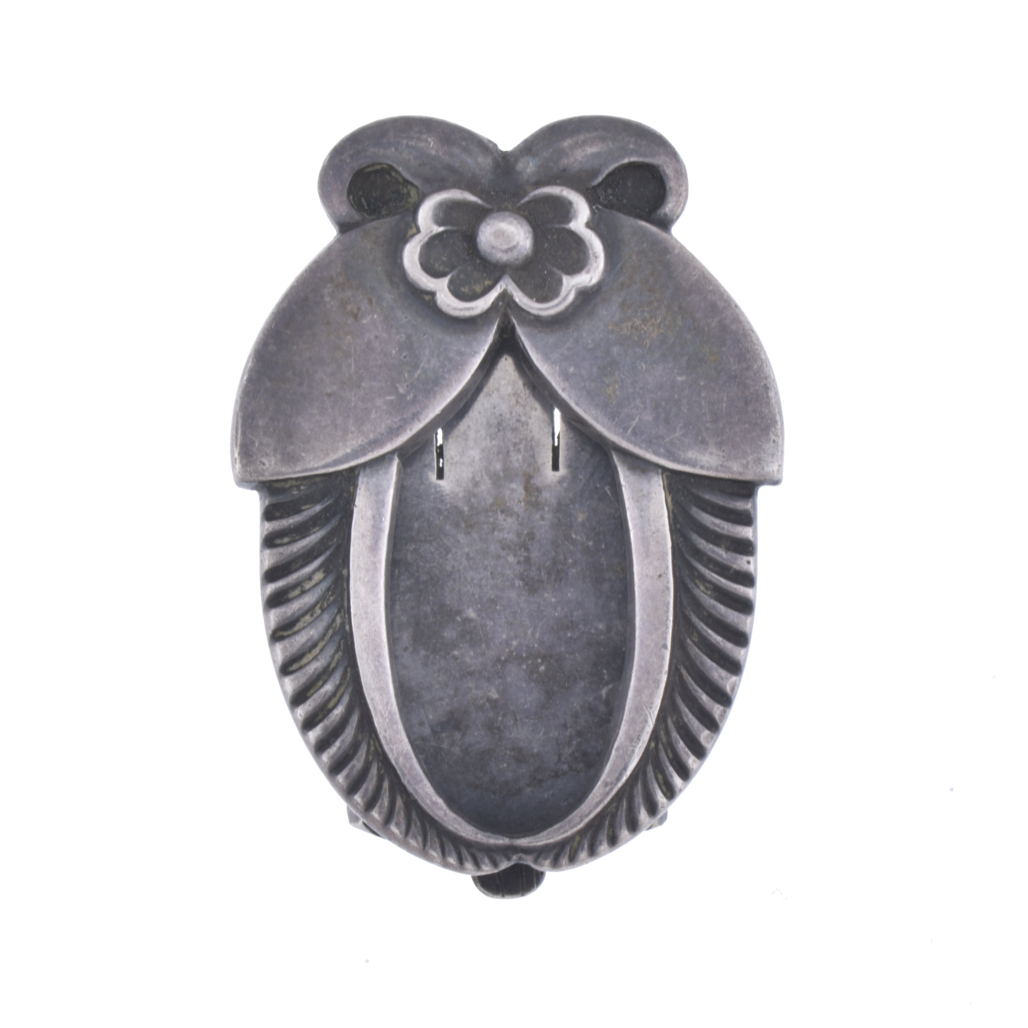 GEORG JENSEN. &#39;Leaves and flower&#39; brooch.