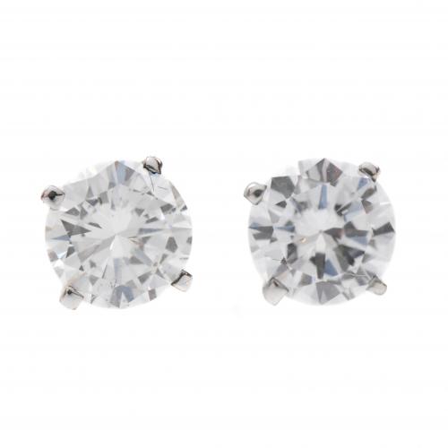 PENDIENTES DORMILONAS DE DIAMANTES.