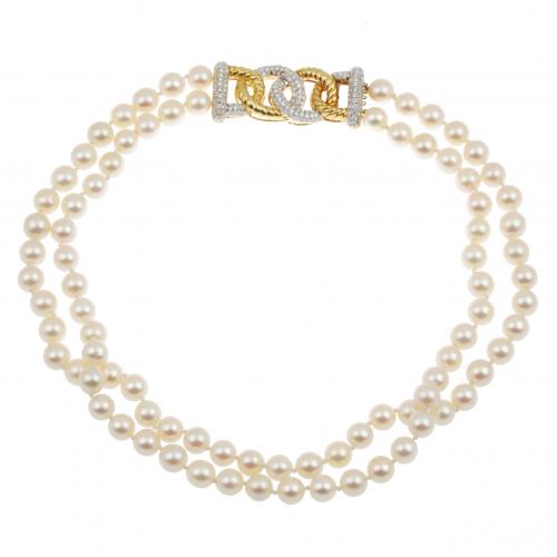 PEARLS AND GOLD CHOKER.