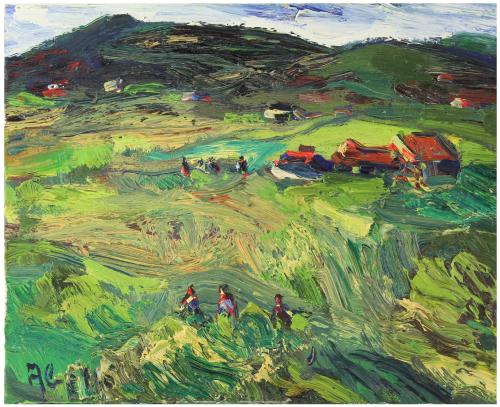 JOAN ABELLÓ (1922-2008), Paisaje, Óleo sobre lienzo