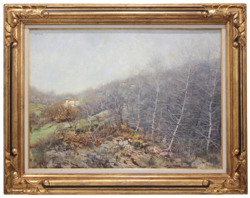 RAMON CAPMANY (1899-1992)Paisaje con masíasÓleo sobre lienzo