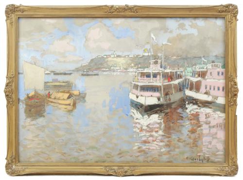 KONSTANTIN I. GORBATOV (1876–1945) "El Volga en Nizhni Nóvgorod".