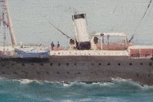 MIKHAIL ALISOV (1859-1933), Barco., Óleo sobre lienzo.