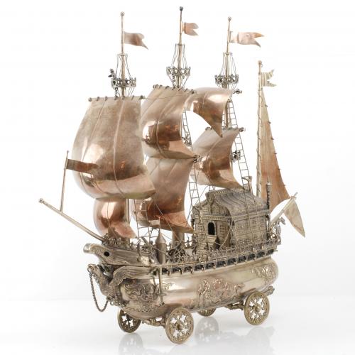 MAQUETA DE BARCO PLATA, SIGLO XX