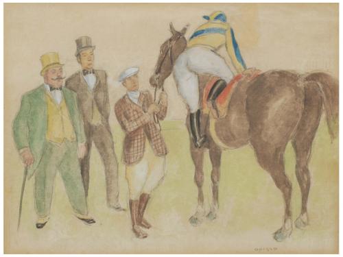 RICARD OPISSO (1880-1966) Jockey descabalgando.