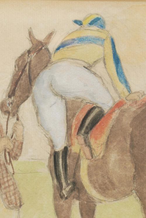 RICARD OPISSO (1880-1966), Jockey descabalgando., Gouache s