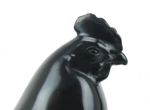 FRANÇOIS POMPON (1855-1933), "Coq"., Bronce de pátina negra