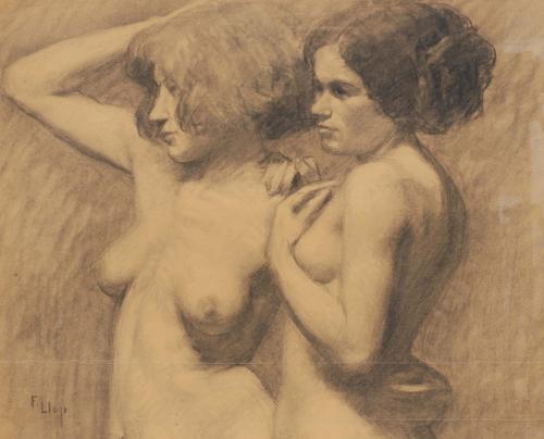 FRANCISCO LLOP MARQUES (1875-1970). "Dos mujeres".