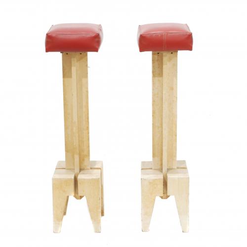 PAIR OF STOOLS, MID-TWENTIETH CENTURY. 