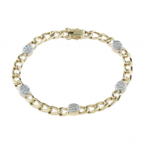 PULSERA EN ORO Y DIAMANTES.