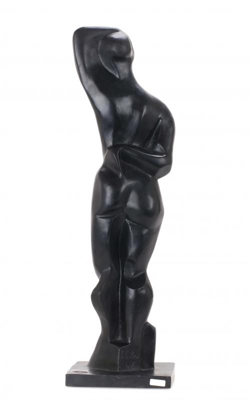 KATARZYNA KOBRO (1898-1951), Desnudo femenino., Bronce de p