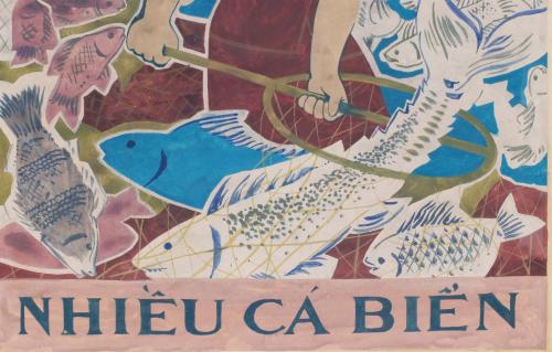 VIETNAMESE REVOLUCIONARY POSTER. "Ocean Fish".