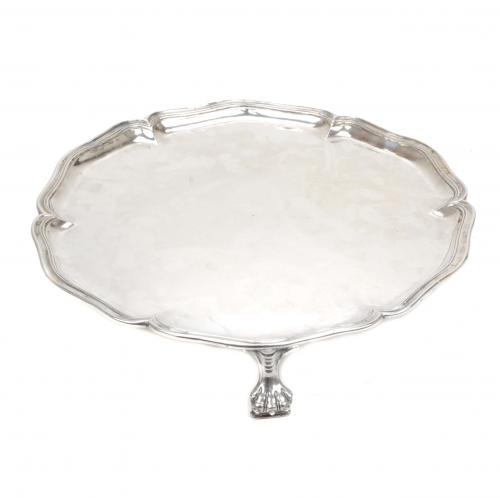 SILVER SALVER, BARCELONA, 19TH CENTURY.