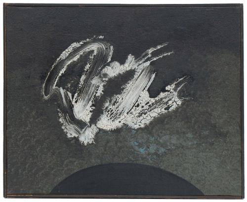 Mixed media and collage on canvas.Signed, dated and titled on the back, 1960.38 x 46 cm.; 39,5 x 47,5 cm. (frame). 