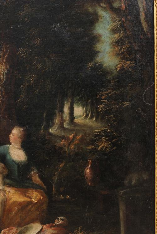 ATRIBUIDO A ANTOINE WATTEAU (1684 - 1721)., Sin título., Ól