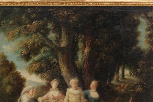 ATRIBUIDO A ANTOINE WATTEAU (1684 - 1721)., Sin título., Ól