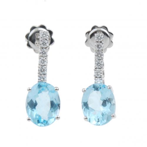 PENDIENTES DE TOPACIO Y DIAMANTES