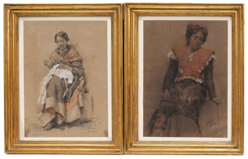 Charcoal on paper.Signed and dated on the lower right corner, 1902 y 1909.36 x 25 cm and 46 x 36 cm (frame).