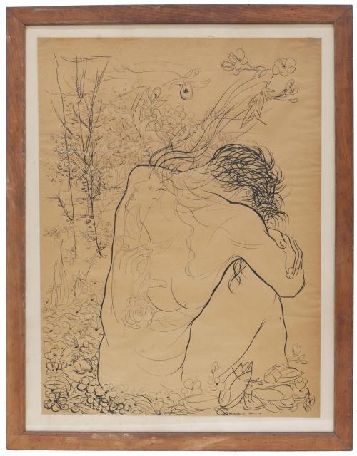 GREGORIO PRIETO MUÑOZ (1897-1992). "Desnudo masculino".